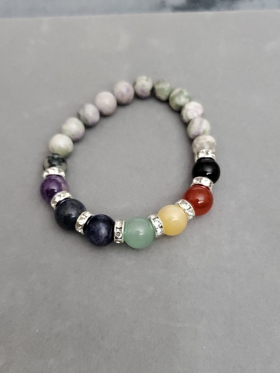 Jewelry - Multi-Colored Beaded Chakra Stretch Bracelet - Unbranded